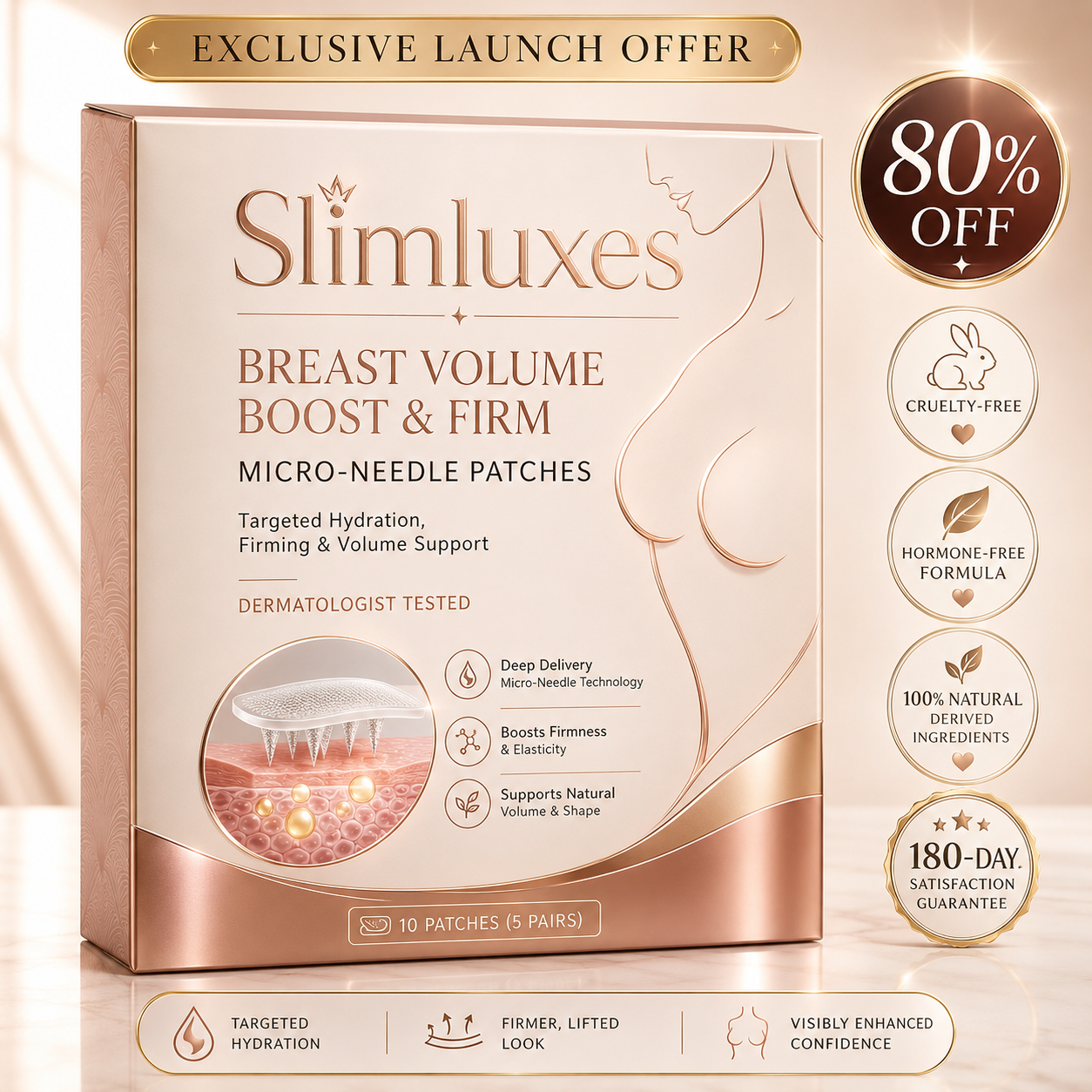 【Official Flagship Store】Slimluxes® Targeted Breast Enhancement Advanced Nano Microneedle Patch