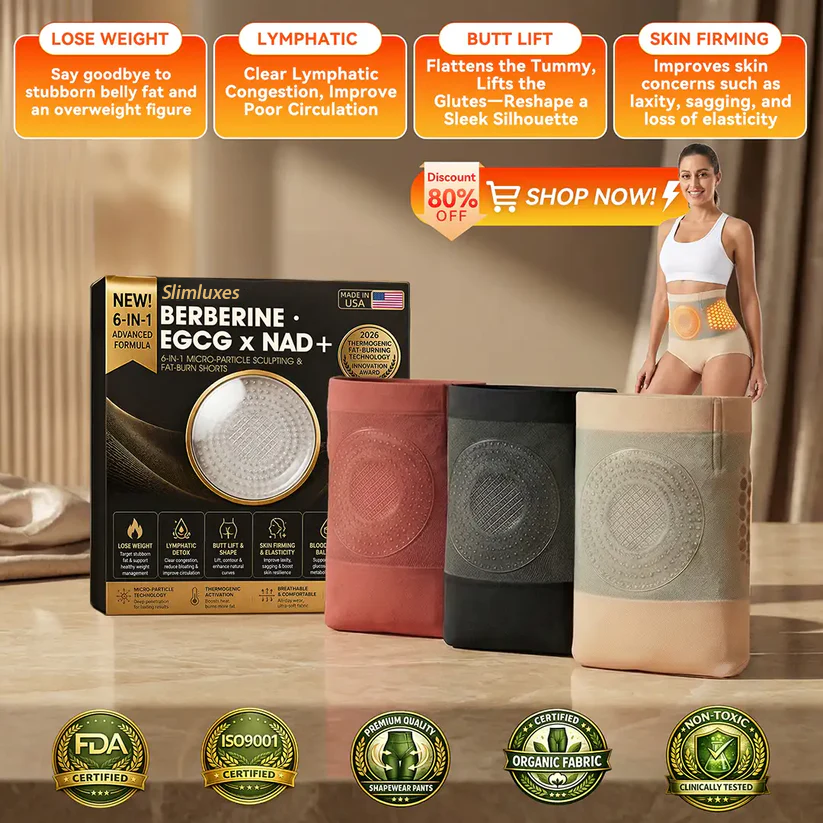 🔥2026 NEW RELEASE Slimluxes Berberine · EGCG × NAD+ 6-in-1 Micro-Particle Sculpting Shorts | High-Waist Slimming & Body Shaping Shorts ✨