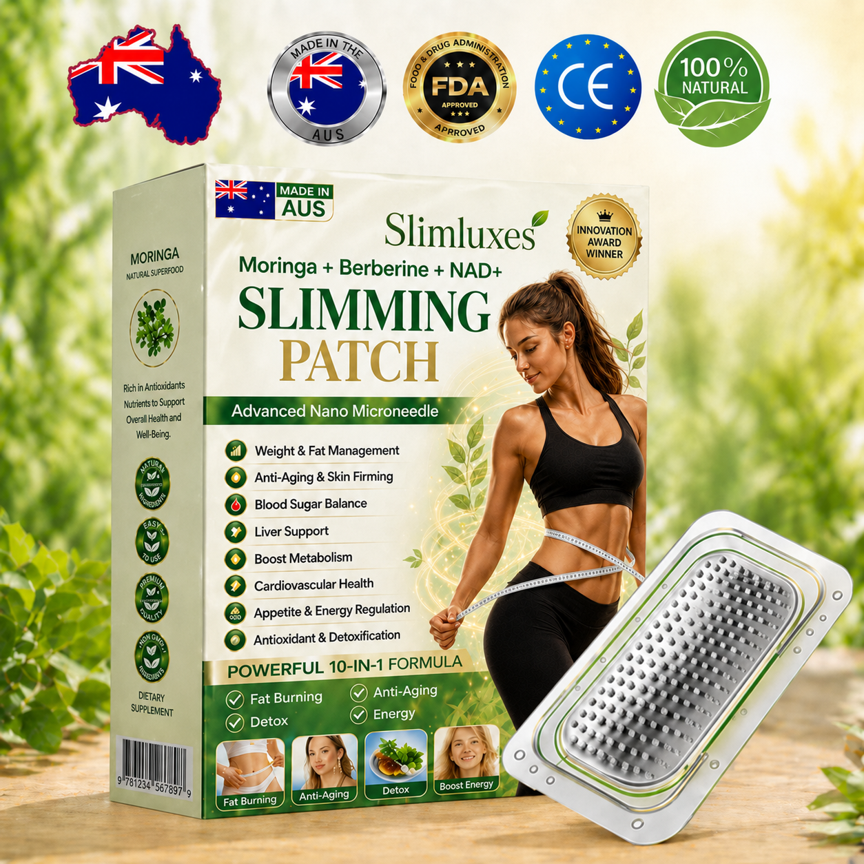 Slimluxes® Berberine 10-in-1 nano Microneedle Patch with Science-Backed Formula
