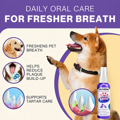 KLYVENA™ Advanced Pet Oral Spray | Fresh Breath, Plaque Biofilm & Gum Care — No Brushing