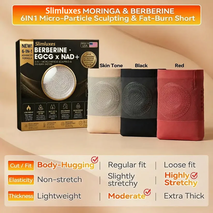🔥2026 NEW RELEASE Slimluxes Berberine · EGCG × NAD+ 6-in-1 Micro-Particle Sculpting Shorts | High-Waist Slimming & Body Shaping Shorts ✨